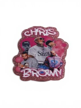 Chris Brown Graphic Phone Grip - Pink Glitter